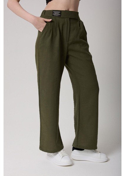 Kadın Yüksek Bel Cırtlı Palazzo Pantolon indirimleri