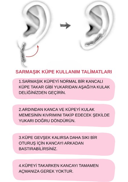 925 Ayar Rodyum Sıralı Yıldız Yatay Sarmaşık Gümüş Küpe modelleri