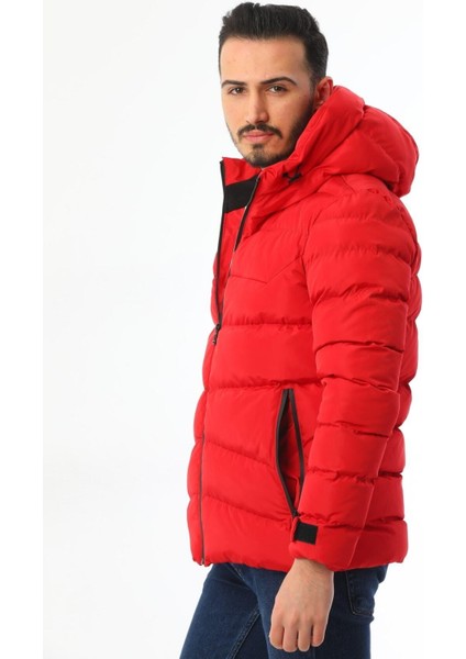 Spor Erkek Polarlı Kapüşonlu Su Geçirmez Rüzgara Dayanıklı Mont