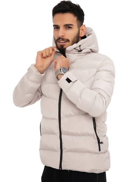 Spor Erkek Polarlı Kapüşonlu Su Geçirmez Rüzgara Mont