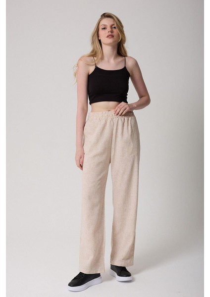 Kadın Kemerli Yüksek Bel Ispanyol Paça Pantolon modelleri