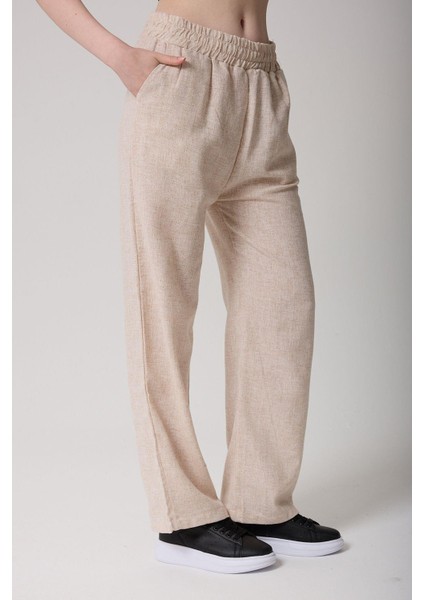 Kadın Kemerli Yüksek Bel Ispanyol Paça Pantolon indirimleri