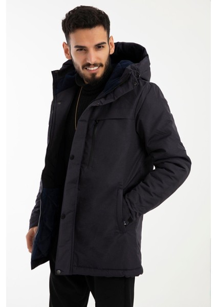 Spor Erkek Polarlı Su ve Rüzgar Geçirmez Kapüşonlu Mont & Kaban & Parka