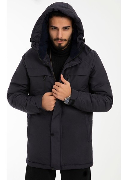 Spor Erkek Polarlı Su ve Rüzgar Geçirmez Kapüşonlu Mont & Kaban & Parka