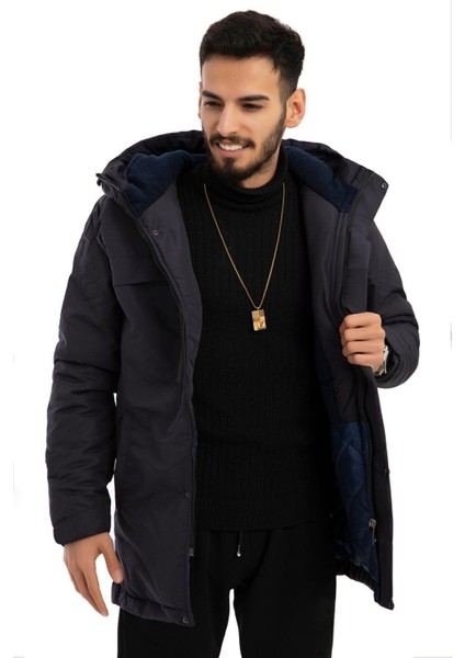 Spor Erkek Polarlı Su ve Rüzgar Geçirmez Kapüşonlu Mont & Kaban & Parka