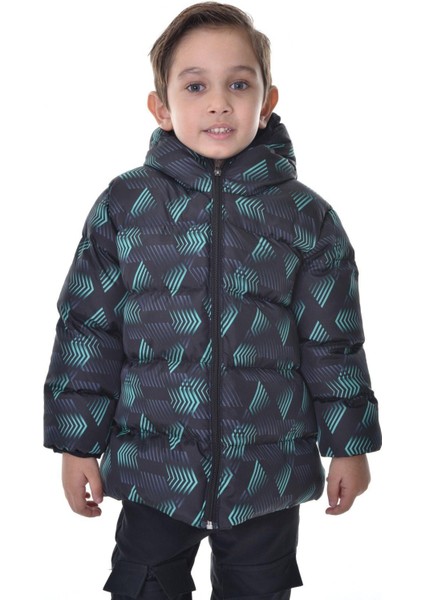 Spor Erkek Çocuk Dijital Desen Polar Su ve Rüzgar Geçirmez Kapüşonlu Mont fiyatları