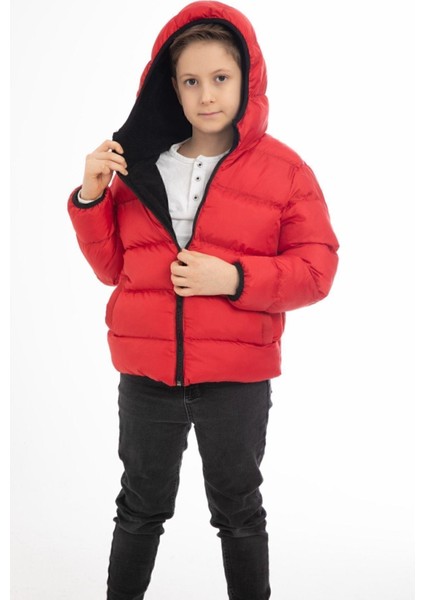 Spor Erkek Çocuk Polarlı Kapüşonlu Su Geçirmez Rüzgara Dayanıklı Cepli Mont modelleri