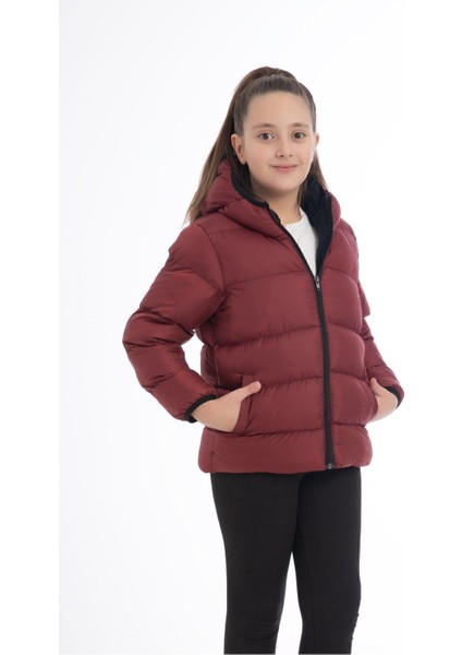 Spor Kız Çocuk Polarlı Kapüşonlu Su Geçirmez Rüzgara Dayanıklı Cepli Mont modelleri