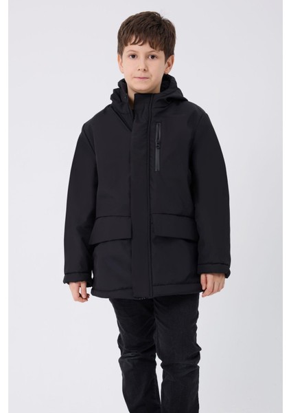Spor Erkek Çocuk Kürklü Su Ve Rüzgar Geçirmez Kapüşonlu 3 Cep Mont & Kaban & Parka modelleri