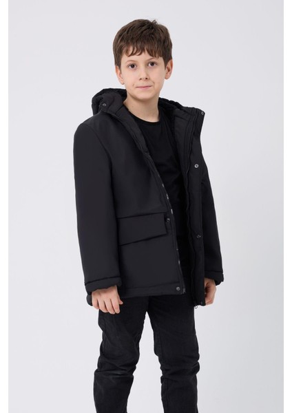 Spor Erkek Çocuk Kürklü Su Ve Rüzgar Geçirmez Kapüşonlu 3 Cep Mont & Kaban & Parka fırsatları