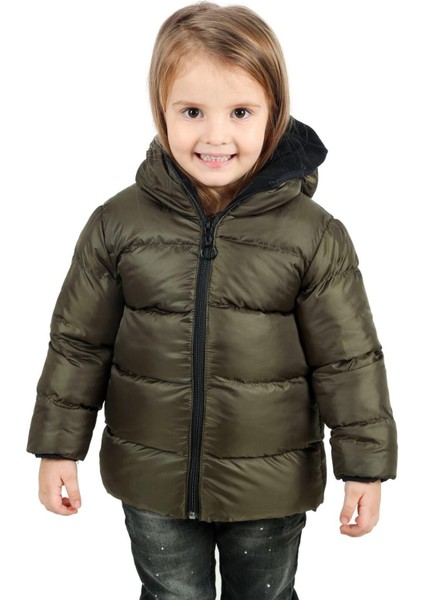 Spor Kız Spor Çocuk Polarlı Kapüşonlu Su Geçirmez Rüzgara Dayanıklı Mont & Kaban