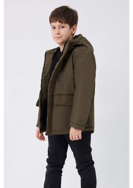Spor Erkek Çocuk Kürklü Su Ve Rüzgar Geçirmez Kapüşonlu 3 Cep Mont & Kaban & Parka modelleri