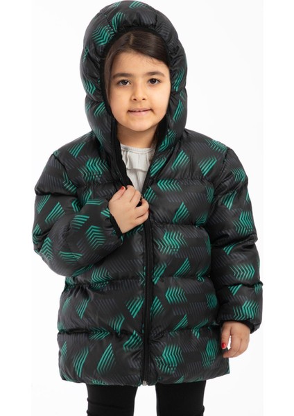 Spor Kız Spor Çocuk Dijital Desen Polar Su ve Rüzgar Geçirmez Kapüşonlu Mont modelleri