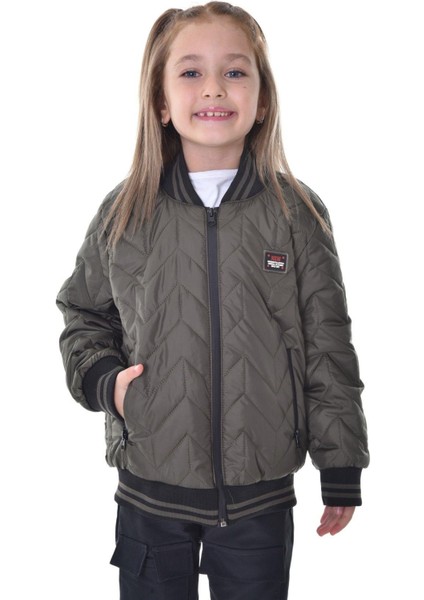 Spor Kız Çocuk Kolej Yaka Astarlı Su ve Rüzgar Geçirmez Fermuarlı Cep Mont Ceket