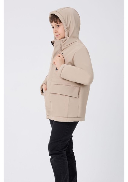 Spor Erkek Çocuk Kürklü Su Ve Rüzgar Geçirmez Kapüşonlu 3 Cep Mont & Kaban & Parka fırsatları