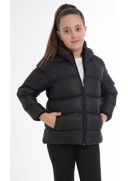 Spor Kız Çocuk Polarlı Kapüşonlu Su Geçirmez Rüzgara Dayanıklı Cepli Mont fiyatları