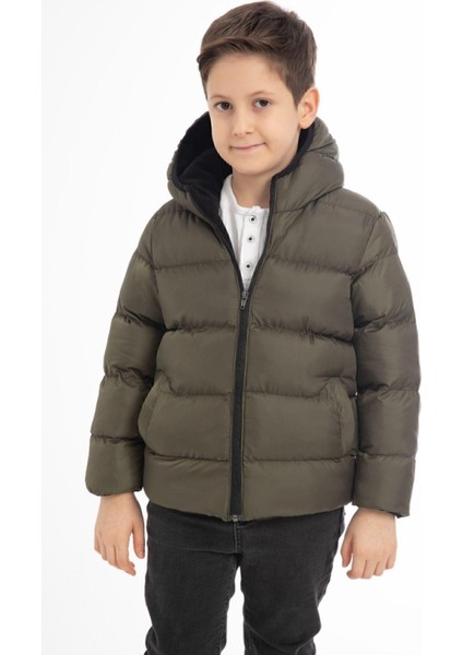Spor Erkek Spor Çocuk Polarlı Kapüşonlu Su Geçirmez Rüzgara Dayanıklı Cepli Mont