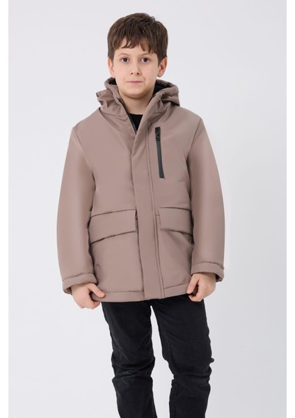 Spor Erkek Çocuk Kürklü Su Ve Rüzgar Geçirmez Kapüşonlu 3 Cep Mont & Kaban & Parka fiyatları