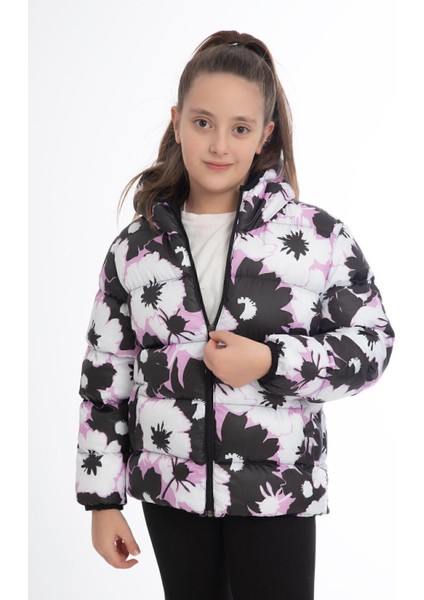 Spor Kız Çocuk Pusula Desen Polar Su Ve Rüzgar Geçirmez Kapüşonlu Cepli Mont fiyatları