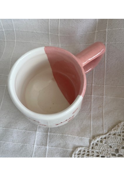 Pembe Göz Detaylı Büyük Boy Kahve Kupası modelleri