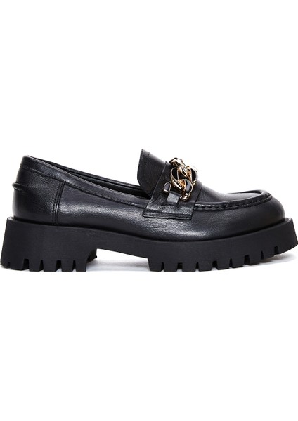 Kadın Deri Tokalı Loafer
