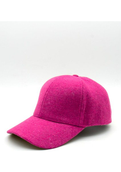 Kadın Fuşya Yünlü Kışlık Beyzbol Kep Şapka