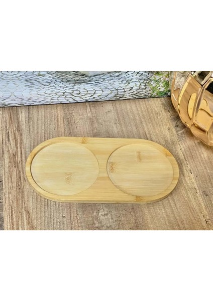 Bambu 2 Bölmeli Oval Altlık, Yağdanlık Standı, Sosluk Standı, Sabunluk Standı modelleri