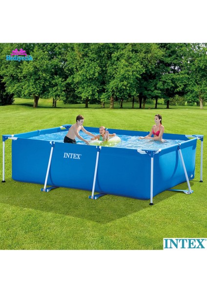 Intex dikdörtgen pvc prefabrik büyük aile havuzu 300x200x75cm