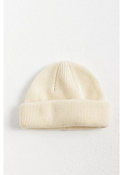 Kadın Vintage Hipster Docker Bere Ekru