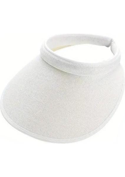 Vizör Şapka Uv Korumalı Siperlik Plaj Şapkası - Beyaz