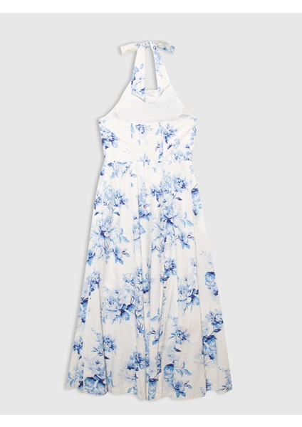 Kadın Çok Renkli Desenli Midi Elbise modelleri