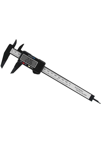 Dijital Kumpas Plastik Çene 150 mm LCD Ekran Lastik Derinlik Çap Ölçme 0.2 mm Hassasiyet Inç Ölçüm indirimleri