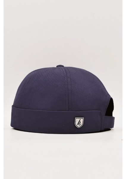 Lacivert Hiphop Docker Şapka %100 Pamuk Katlamalı Cap