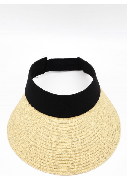 Kadın Geniş Siperli Bej Vizör Hasır Plaj Şapkası modelleri