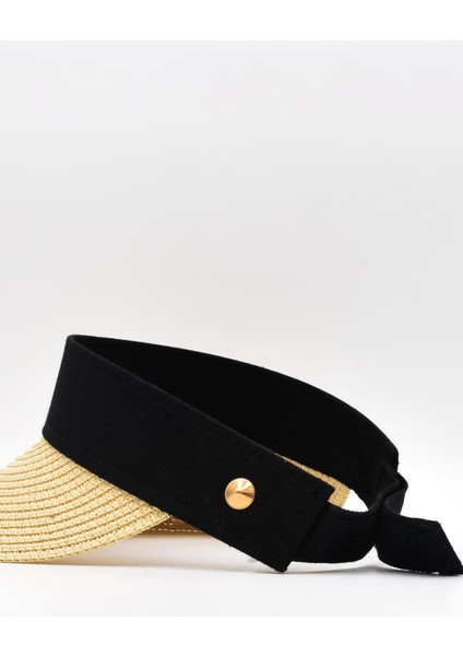 Kadın Geniş Siperli Bej Vizör Hasır Plaj Şapkası fırsatları