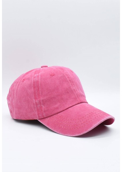Eskitme Kumaş Pamuklu Pembe Kadın Şapka Kep