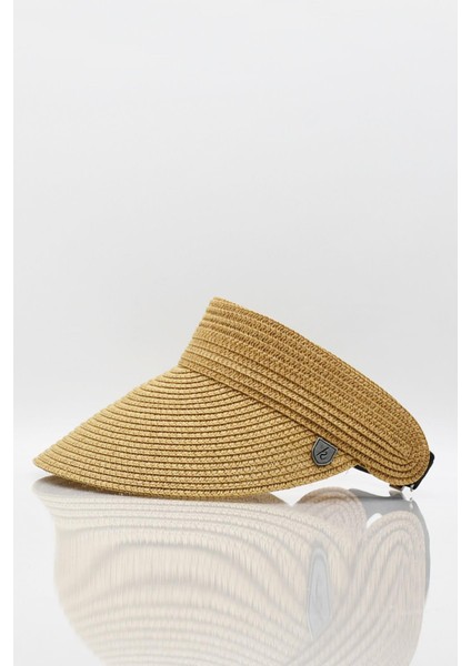 Kadın Geniş Siperli Vizör Hasır Plaj Şapkası Camel fırsatları