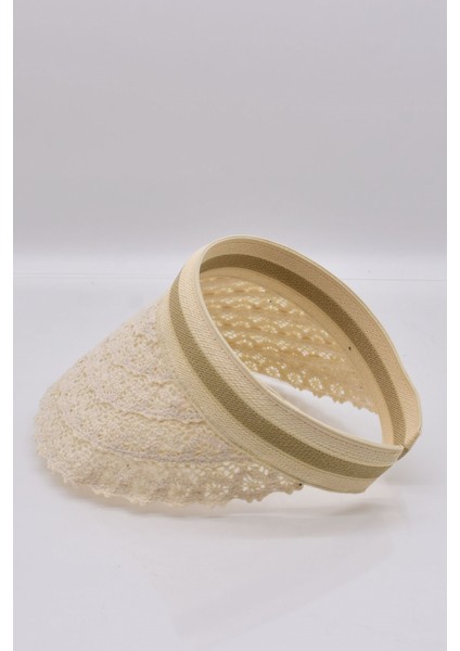 Kadın Hasır Dantelli Taç Vizör Plaj Şapkası modelleri