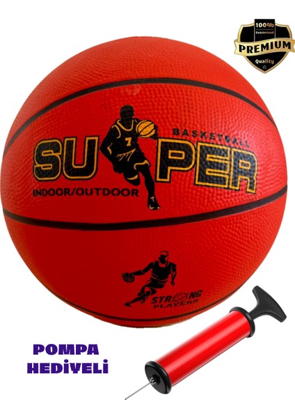 Zeniflare Profesyonel Basketbol Topu Pompa Hediyeli 7 Numara Dış Mekan Turuncu Basketbol Topu