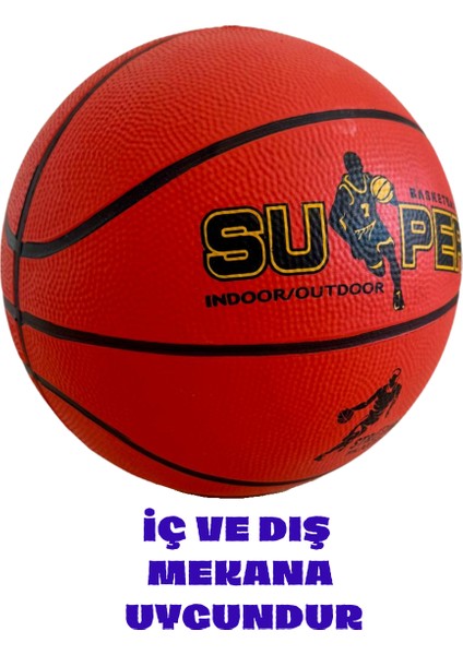 Zeniflare Profesyonel Basketbol Topu Pompa Hediyeli 7 Numara Dış Mekan Turuncu Basketbol Topu
