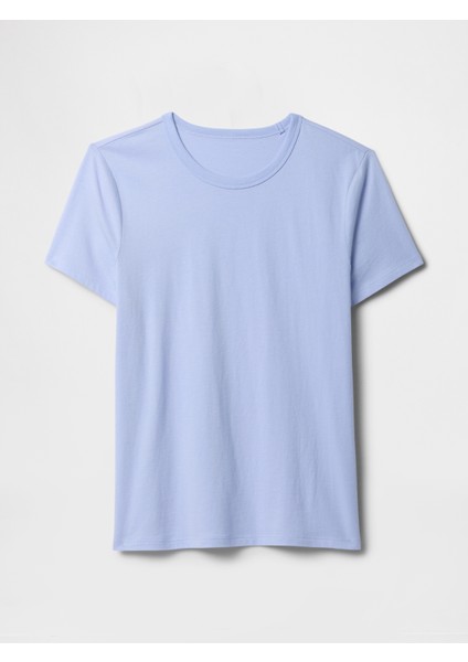 Kadın Açık Mavi Bisiklet Yaka T-Shirt fiyatları