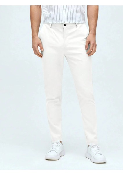Casual Regular Fit Erkek Keten Chıno Pantolon