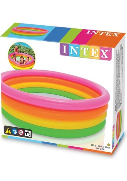 Intex 168 cm kırmızı 4 boğumlu Sunset havuz, pompa dahil değildir, 1 yaş uygun fiyatları