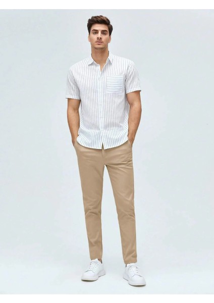 Casual Regular Fit Erkek Keten Chıno Pantolon
