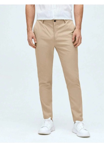 Casual Regular Fit Erkek Keten Chıno Pantolon