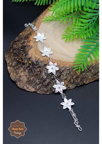 Zambak Model 925 Ayar Saf Telkari Gümüş Kadın Bileklik 201023963 fiyatları