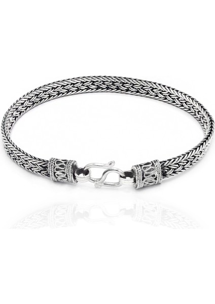 Örgü Model 925 Ayar Saf Gümüş Erkek Hasır Bileklik 201023996