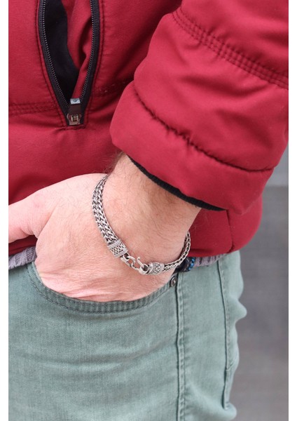 Örgü Model 925 Ayar Saf Gümüş Erkek Hasır Bileklik 201023996 fiyatları