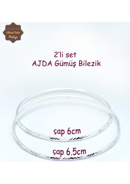 Işlemeli 925 Ayar Gümüş 2'li Set Ajda Bilezik 201023990