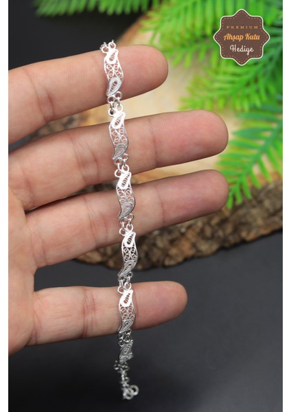 Dalgalı Model 925 Ayar Saf Telkari Gümüş Kadın Bileklik 201023961 fırsatları